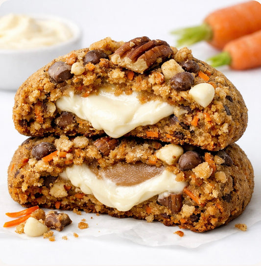 Carrot Cake Cream Cheese Stuffed Cookie