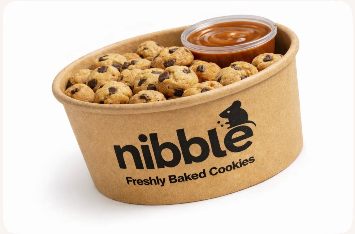 Chocolate Chip Cookie Bites with Caramel Dipping Sauce